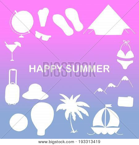 Cruise vacation icons made in trendy line style vector. Summer adventure emblem. Marine symbols. Nautical design elements isolated on background. Labels for maritime company or cruise ship.