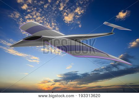 Private Jet Plane In The Sky With Nice Background