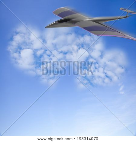 Private Jet Plane In The Sky With Nice Background