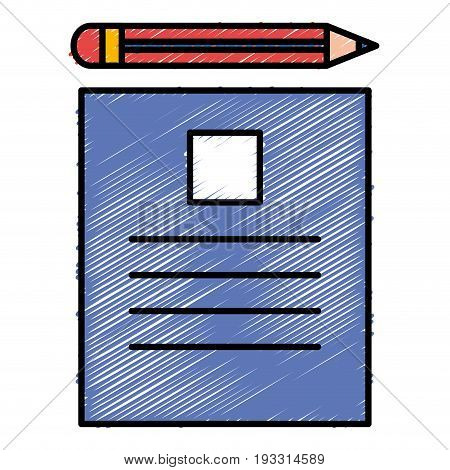 document with pencil isolated iconvector illustration design