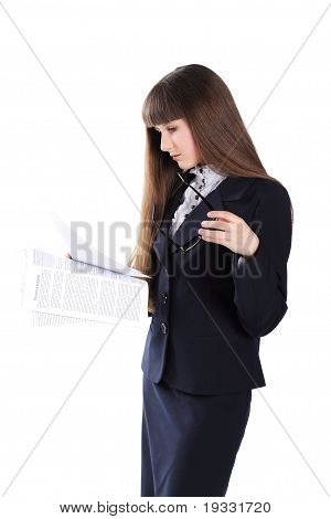 Giovane ragazza In vestito di affari