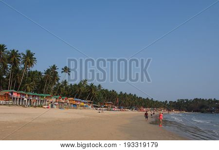 Land and Seascape of Palolem Beach in Goa, India