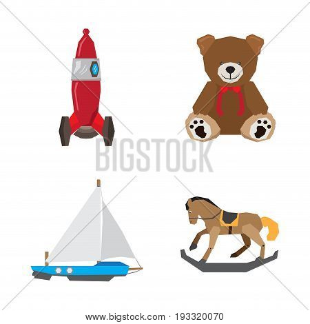 Set of geometric toys on a white background, Vector illustration