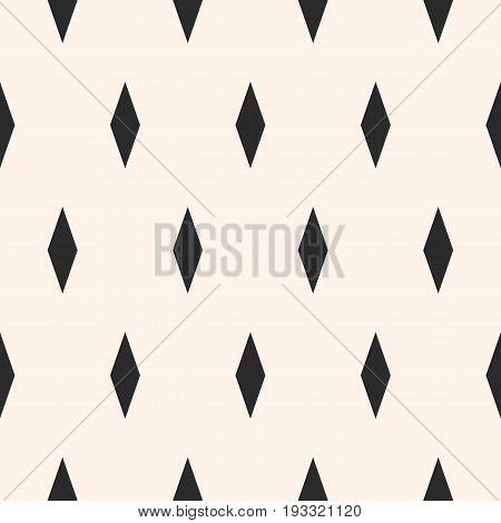 Vector minimalist pattern with rhombuses simple monochrome geometric texture. Abstract minimalistic geometrical background repeat tiles. Stylish modern design element for decor, furniture, textile.