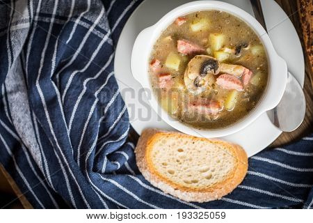 The Sour Soup Made Of Rye Flour.