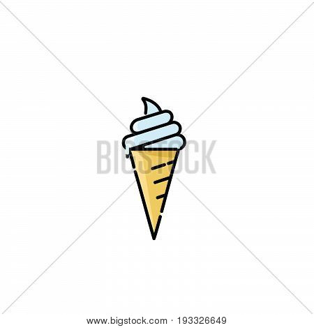 Waffle cone ice cream vector. Ice cream cone vector