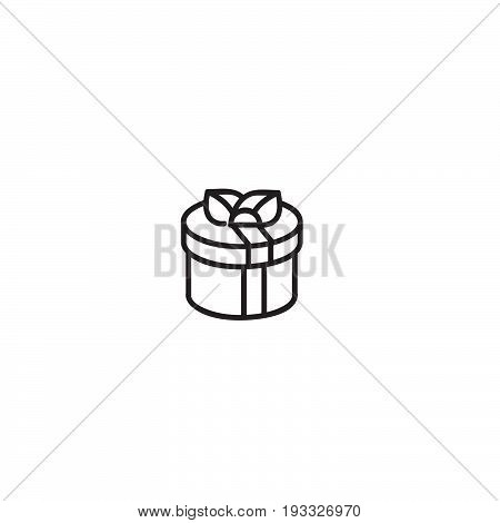 Gift contour illustration. Gift box vector icon
