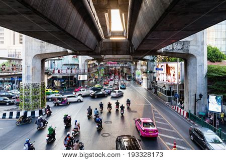 Traffic On The Streets Of Bangkok