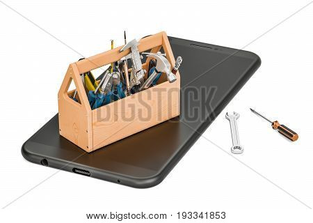 service and repair smartphone concept 3D rendering