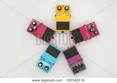 Group Of Vintage Guitar Pedals