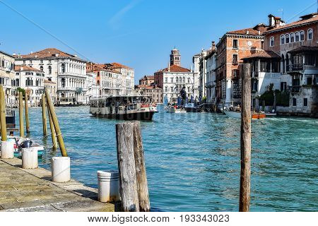 Vaparetto on the Grand Canal in Venice