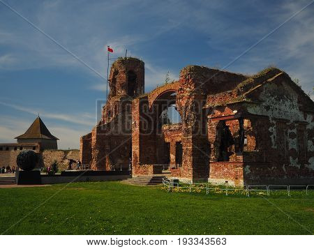 Ruins of old city hall in Orescheck fortress St. Petersburg Russia