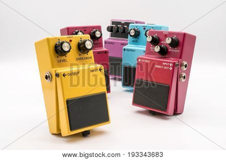 Group Of Vintage Guitar Pedals