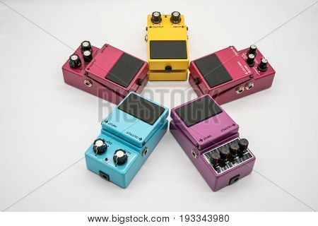 Group Of Vintage Guitar Pedals