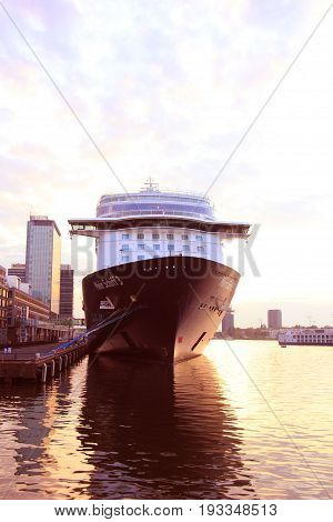 Amsterdam The Netherlands - May 11th 2017: Mein Schiff 3 TUI Cruises docked at Passenger Terminal Amsterdam