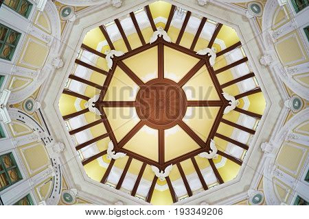 TOKYO, JAPAN - MAY 14, 2017 : Dome interior of Tokyo train station. Tokyo Station is a railway station in the Marunouchi Chiyoda, Tokyo, Japan.