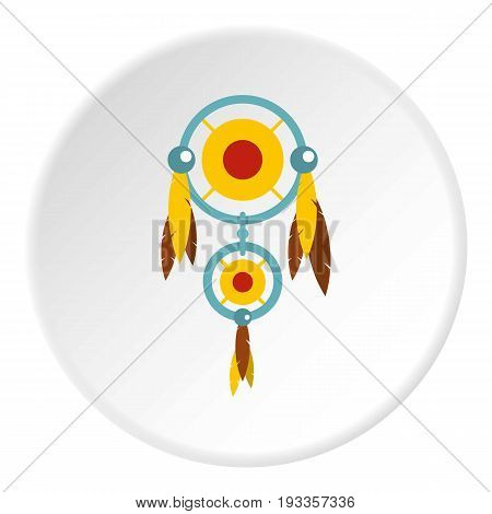 Brown teddy bear head icon in flat circle isolated on white vector illustration for web