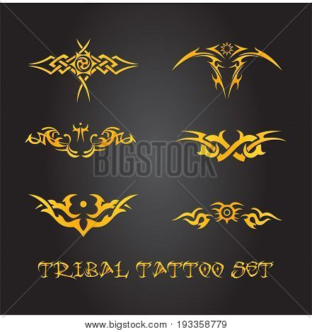 Tribal ornaments set for tattoo or deisngs
