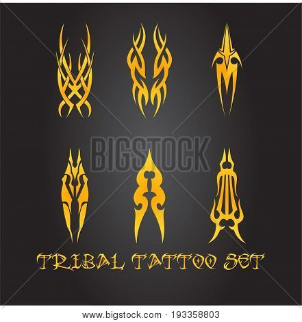 Tribal ornaments set for tattoo or deisngs