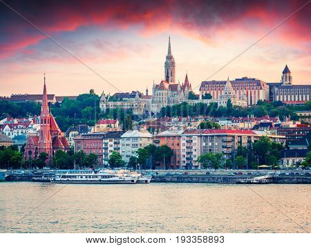 Evening View Of  Fisherman's Bastion And Zoltan Gozos Museum.