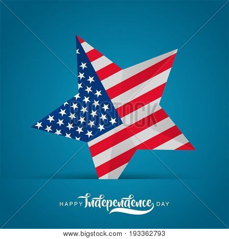 happy independence day flag in star shape