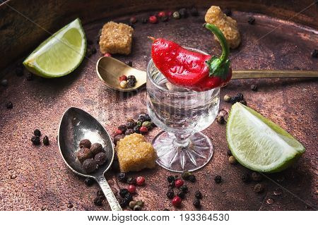 Alcoholic Drink With Red Pepper
