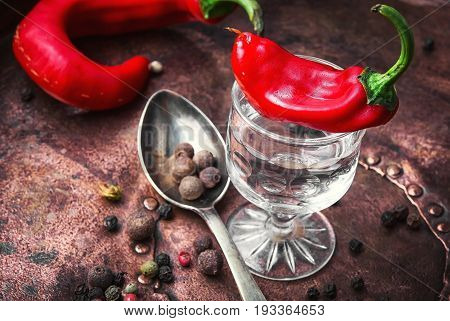 Alcoholic Drink With Red Pepper
