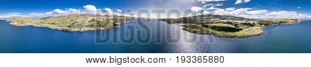 Aerial view of the coast between Gallanach and Oban, Argyll, Scotland