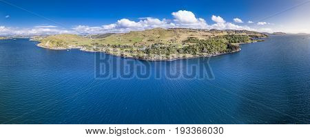 Aerial view of the coast between Gallanach and Oban, Argyll, Scotland