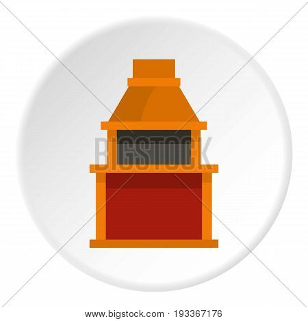 Barbecue gas grill icon in flat circle isolated on white background vector illustration for web