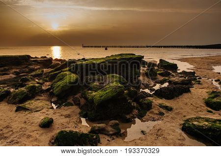 Early evening at the Westernmost point of the Netherlands: The beach at Westkapelle.