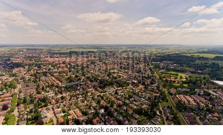 Aerial view of Memmingen city in Bavaria. Germany.