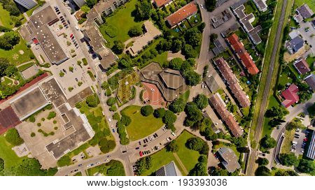 Top view of Memmingen city in Bavaria. Germany.