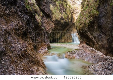 View of the Almbachklamm - Long exposure version Bavaria Germany