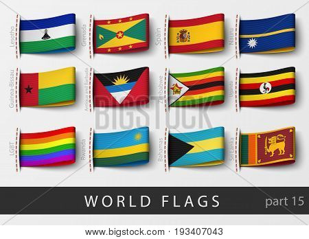 Vector set of flag labels of all countries