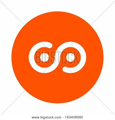 Symbol of digital crypto currency Titcoin vector monochrome round icon flat style