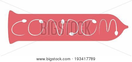 condom sperm vector on white background .