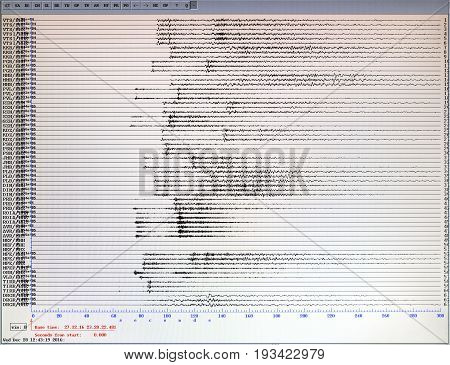 Seismological Activity Computer Monitor