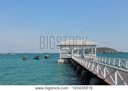 Asadang Bridge of Koh Si Chang important places and popular tourist destinations in Chonburi provinceThailand.