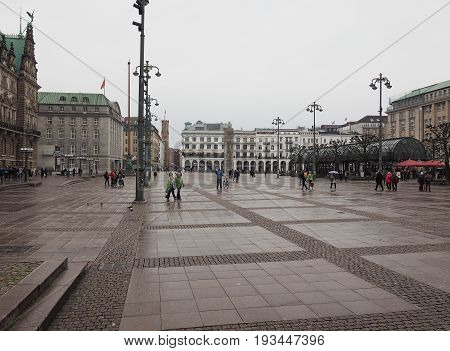 Rathausmarkt Square In Hamburg
