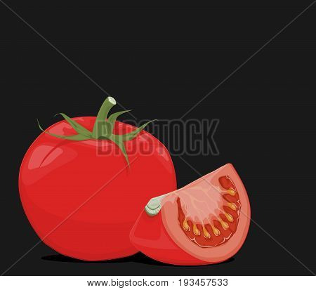 composition of tomatoes on black background,good detail