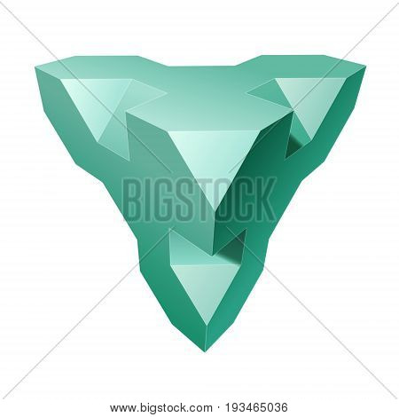Vector complex geometric shape based on tetrahedron