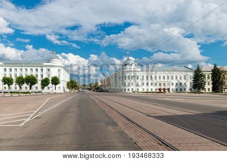 TVER RUSSIA - JULY 31 2016: the government building of the Tver region on The Sovetskaya street in the center of Tver city
