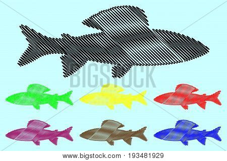 grayling silhouette vector , ( Thymallus thymallus )