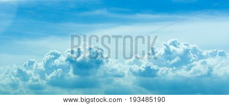 Blurred blue cloud in sky for background.