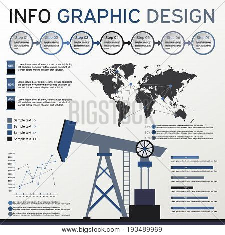Oil Industry Elements. Info Graphics Set. Vector Elements