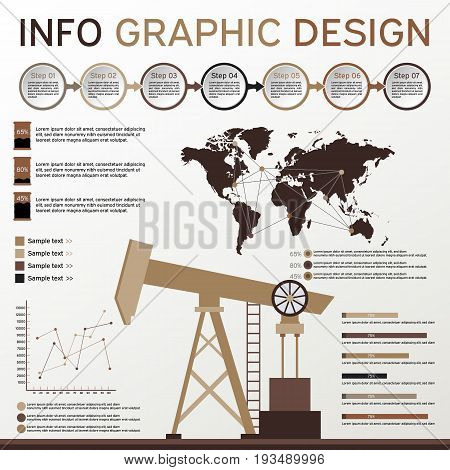 Oil Industry Elements. Info Graphics Set. Vector Elements