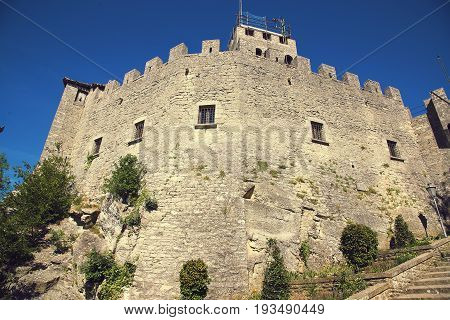 Second Tower or Rocca Cesta at Repubblica di San Marino vertical view