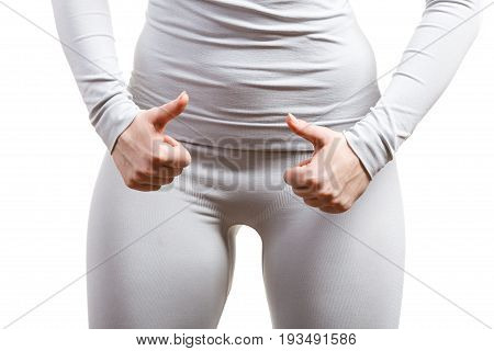 Female Body Wearing Thermoactive Underwear
