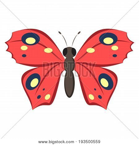 Vector butterfly, decorative element for embroidery, patches, stickers and decor on white backgraund